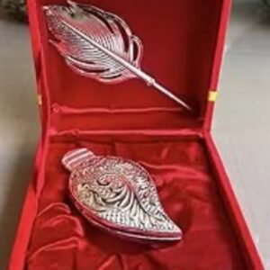Premium Silver Plated Kumkum set, Sindoor dabba, Vermillion holder, Kumkuma barani, Kumkuma petti